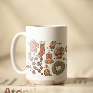 Christmas Coffee Mug. Christmas Element Collection Coffee Cup. 15oz Ceramic Mug